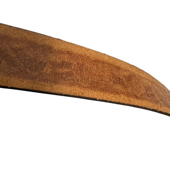 Vintage Tooled Leather Belt Size 38 Brown & Goldstone cabochons Womens Western - Picture 8 of 11